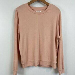 Petit Lem Women’s Blush Pink Organic Cotton Long Sleeve Top Shirt Stretch Large